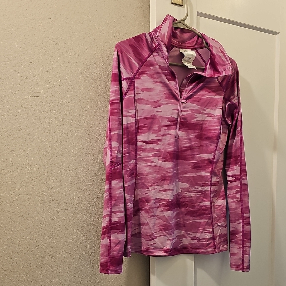 Pink Patterned Long Sleeve Pullover